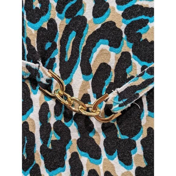 Vintage Cache Leopard Print Cardigan & Strapless Top Twin Set, S/M - Picture 3 of 9